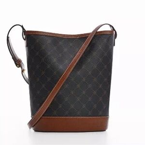 Mango Logo Brown Bucket Bag